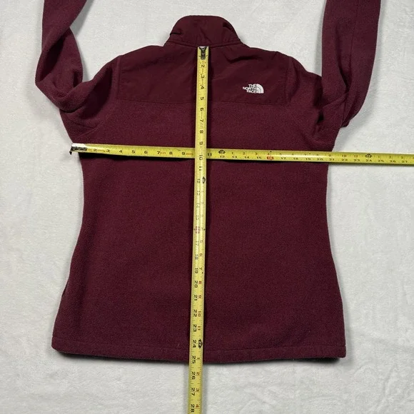 The North Face Jacket Womens Medium Red Fleece 1/4 Zip Pullover Pockets Soft - Picture 6 of 9